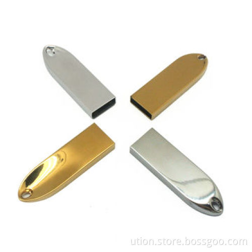 Gold Metal USB Flash Drive with 8Mbps Reading and 6kbps Writing Speed, Free Logo and Swivel Design